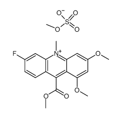 methosulfate de 6-fluoro-1,3-dimethoxy-9-methoxycarbonyl-10-methylacridinium结构式