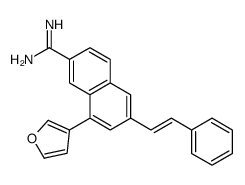 8-(furan-3-yl)-6-(2-phenylethenyl)naphthalene-2-carboximidamide Structure