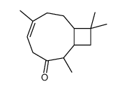 2,6,10,10-tetramethylbicyclo[7.2.0]undec-5-en-3-one structure