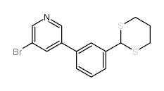3-(3-(1,3-DITHIAN-2-YL)PHENYL)-5-BROMOPYRIDINE structure