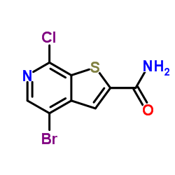 4-Bromo-7-chlorothieno[2,3-c]pyridine-2-carboxamide结构式