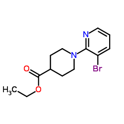 Ethyl 1-(3-bromo-2-pyridinyl)-4-piperidinecarboxylate结构式