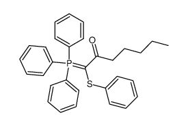 1-(phenylthio)-1-(triphenyl-5-phosphanylidene)heptan-2-one结构式