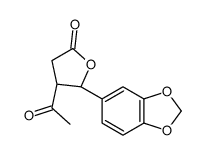 (4R,5R)-4-acetyl-5-(1,3-benzodioxol-5-yl)oxolan-2-one Structure