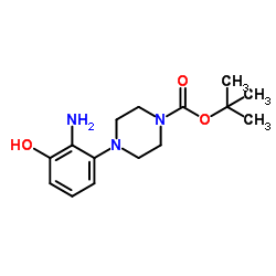 1-Piperazinecarboxylic acid, 4-(2-amino-3-hydroxyphenyl)-, 1,1-dimethylethyl ester Structure