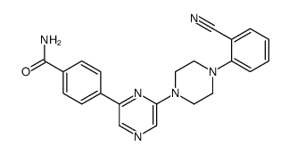 4-[6-[4-(2-cyanophenyl)piperazin-1-yl]pyrazin-2-yl]benzamide结构式