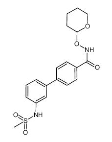 3'-methanesulfonylamino-biphenyl-4-hydroxamic acid tetrahydro-2H-pyran-2-yl ester结构式