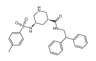 (3S,5R)-5-(toluene-4-sulfonylamino)-piperidine-3-carboxylic acid (2,2-diphenylethyl)-amide结构式
