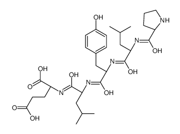 (2S)-2-[[(2S)-2-[[(2S)-3-(4-hydroxyphenyl)-2-[[(2S)-4-methyl-2-[[(2S)-pyrrolidine-2-carbonyl]amino]pentanoyl]amino]propanoyl]amino]-4-methylpentanoyl]amino]pentanedioic acid结构式
