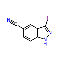 3-碘-5-氰基-吲唑结构式