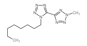 2-methyl-5-(1-octyltetrazol-5-yl)tetrazole结构式