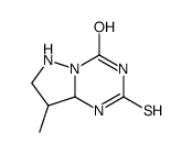 8-methyl-2-sulfanylidene-6,7,8,8a-tetrahydro-1H-pyrazolo[1,5-a][1,3,5]triazin-4-one结构式