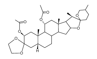 3,3-Ethylendioxy-25D,5β-spirostan-2β,11α-diol-diacetat Structure