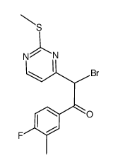 2-bromo-1-(4-fluoro-3-methylphenyl)-2-(2-methylsulfanylpyrimidin-4-yl)ethanone结构式
