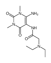 (6CI)-6-氨基-5-(2-二乙基氨基乙酰氨基)-1,3-二甲基-尿嘧啶结构式