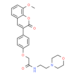 2-[4-(8-methoxy-2-oxo-2H-chromen-3-yl)phenoxy]-N-[2-(morpholin-4-yl)ethyl]acetamide structure