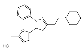 1-[2-[3-(5-methylfuran-2-yl)-2-phenyl-3,4-dihydropyrazol-5-yl]ethyl]piperidine,hydrochloride Structure
