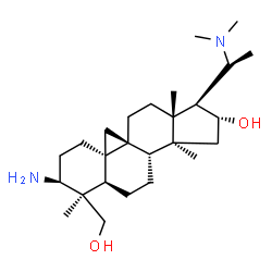 (20S)-3β-Amino-16α-hydroxy-4,14-dimethyl-20-(dimethylamino)-9β,19-cyclo-5α-pregnane-4β-methanol structure