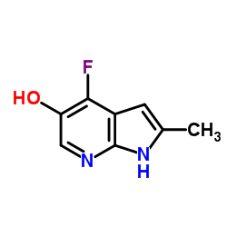 4-Fluoro-2-methyl-1H-pyrrolo[2,3-b]pyridin-5-ol结构式