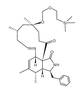 (16S,18S)-16,18-dimethyl-10-phenyl-18-(2-trimethylsilylethoxymethoxy)[11]cytochalasa-6(7),13t-diene-1,21-dione结构式