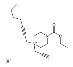 ethyl 4-hept-2-ynyl-4-prop-2-ynyl-2,3,5,6-tetrahydropyrazine-1-carboxy late bromide结构式
