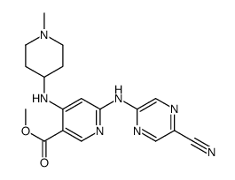 methyl 6-[(5-cyanopyrazin-2-yl)amino]-4-[(1-methylpiperidin-4-yl)amino]pyridine-3-carboxylate结构式