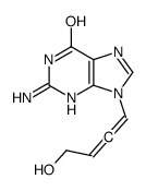 2-amino-9-(4-hydroxybuta-1,2-dienyl)-3H-purin-6-one结构式