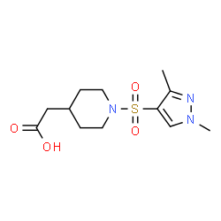(1-[(1,3-Dimethyl-1H-pyrazol-4-yl)sulfonyl]piperidin-4-yl)acetic acid Structure