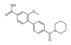 3-methoxy-4-[4-(piperidine-1-carbonyl)phenyl]benzoic acid Structure