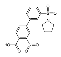 2-nitro-4-(3-pyrrolidin-1-ylsulfonylphenyl)benzoic acid Structure