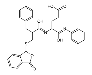 5-anilino-4-[[2-benzyl-3-[(3-oxo-1H-2-benzofuran-1-yl)sulfanyl]propanoyl]amino]-5-oxopentanoic acid Structure