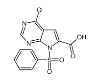 4-Chloro-7-(phenylsulfonyl)-7H-pyrrolo[2,3-d]pyrimidine-6-carboxylic acid Structure