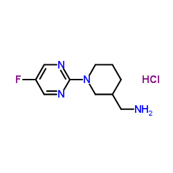 1-[1-(5-Fluoro-2-pyrimidinyl)-3-piperidinyl]methanamine hydrochloride (1:1) Structure