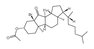 3β-Acetoxy-5α-brom-B-norcholestan-6-on Structure