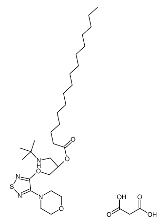[(2S)-1-(tert-butylamino)-3-[(4-morpholin-4-yl-1,2,5-thiadiazol-3-yl)oxy]propan-2-yl] hexadecanoate,propanedioic acid结构式