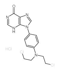 6H-Purin-6-one,9-[4-[bis(2-chloroethyl)amino]phenyl]-1,9-dihydro-, hydrochloride (1:1) Structure