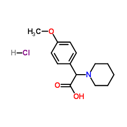 (4-Methoxyphenyl)(1-piperidinyl)acetic acid hydrochloride (1:1)结构式