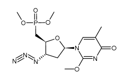 1,4-dihydro-2-methoxy-1-[2',5'-dideoxy-5'-(dimethylphosphono)-3'-O-mesyl-β-D-erythro-pentofuranosyl]-4-oxo-5-methylpyrimidine Structure