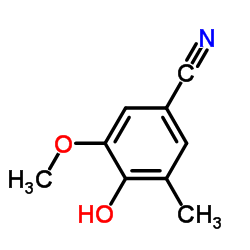 4-羟基-3-甲氧基-5-甲基苯甲腈结构式