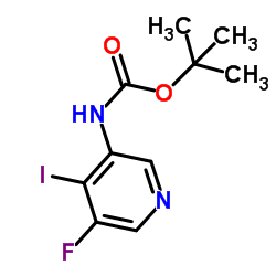 2-Methyl-2-propanyl (5-fluoro-4-iodo-3-pyridinyl)carbamate结构式