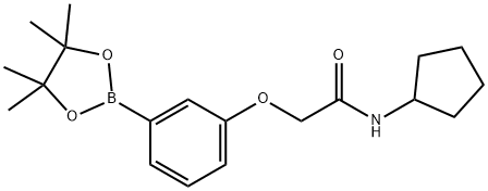 N-环戊基-2-(3-(4,4,5,5-四甲基-1,3,2-二氧硼杂环戊烷-2-基)苯氧基)乙酰胺结构式
