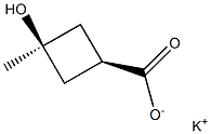 trans-3-hydroxy-3-methylcyclobutanecarboxylic acid Potassium salt结构式