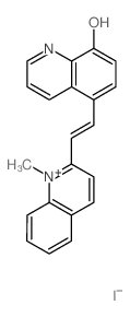 Quinolinium,2-[2-(8-hydroxy-5-quinolinyl)ethenyl]-1-methyl-, iodide (1:1)结构式