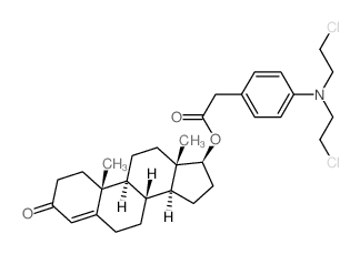 Androst-4-en-3-one,17-[[[4-[bis(2-chloroethyl)amino]phenyl]acetyl]oxy]-, (17b)- (9CI)结构式