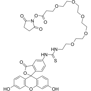 Fluorescein-PEG5-NHS ester structure