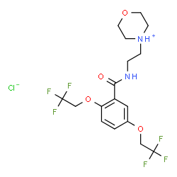 4-(2-([2,5-BIS(2,2,2-TRIFLUOROETHOXY)BENZOYL]AMINO)ETHYL)-1,4-OXAZINAN-4-IUM CHLORIDE结构式