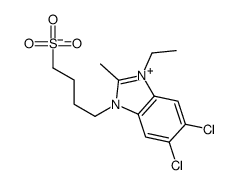 5,6-Dichloro-1-ethyl-2-methyl-3-(4-sulfobutyl)-1H-benzimidazolium inner sal structure
