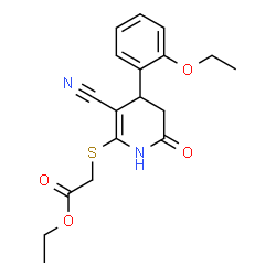 ethyl 2-((3-cyano-4-(2-ethoxyphenyl)-6-oxo-1,4,5,6-tetrahydropyridin-2-yl)thio)acetate结构式