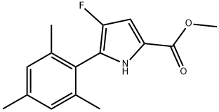 4-Fluoro-5-(2,4,6-trimethylphenyl)-1H-pyrrole-2-carboxylic acid methyl ester结构式