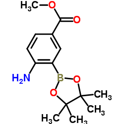 4-Amino-3-(4,4,5,5-tetramethyl-[1,3,2]dioxaborolan-2-yl)-benzoic acid Methyl ester Structure